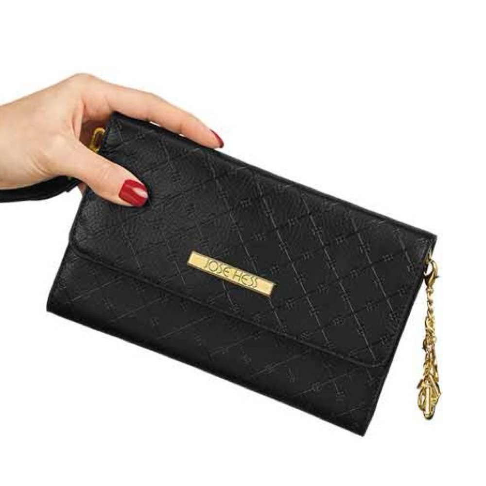 Jose Hess Black Wristlet with Gold Accents - Picture 4 of 13